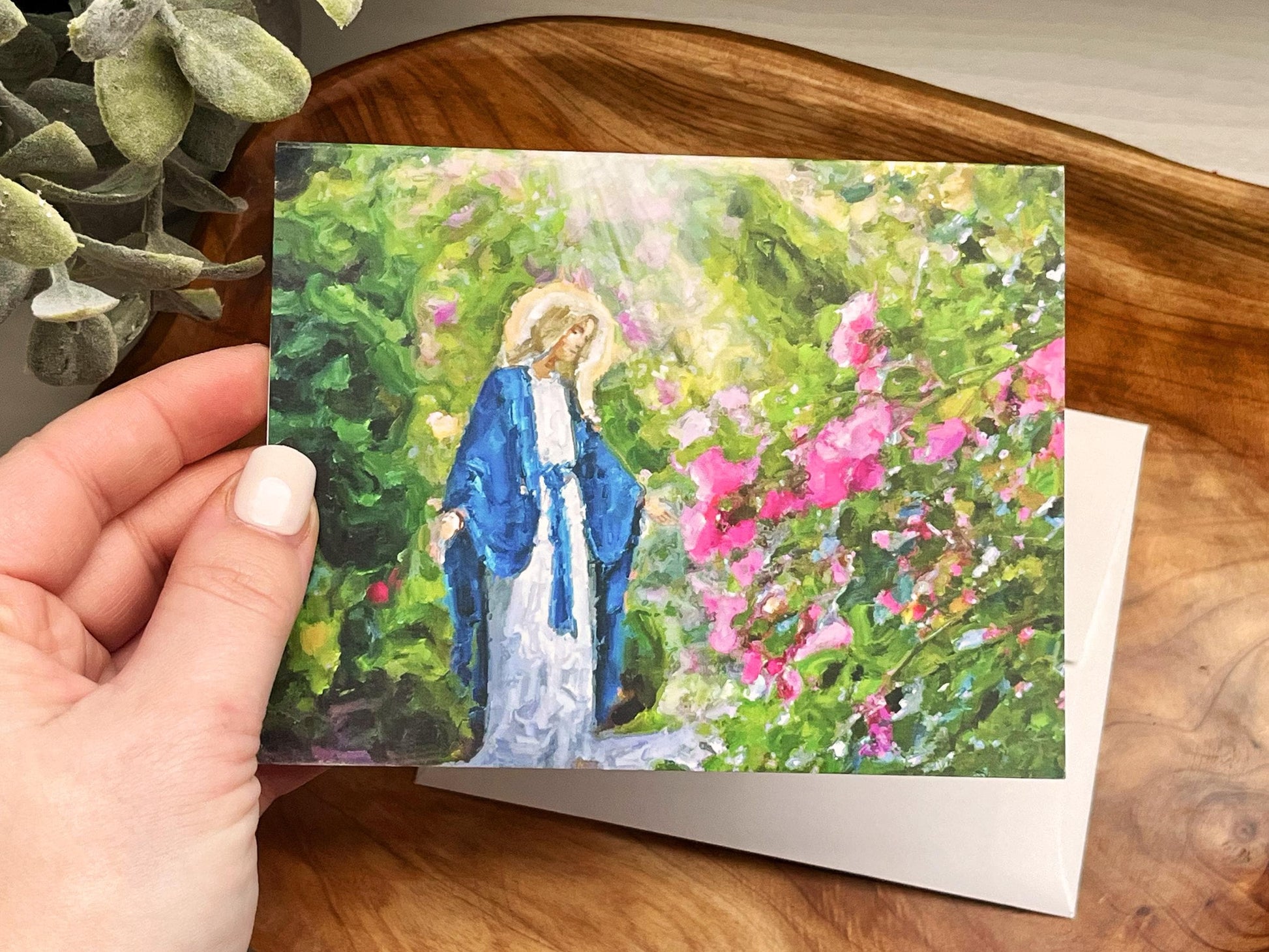 Our Lady Among the Flowers Greeting Cards | Catholic Greeting Cards | Catholic Gifts | Marian Gifts | Catholic Blank Notecards