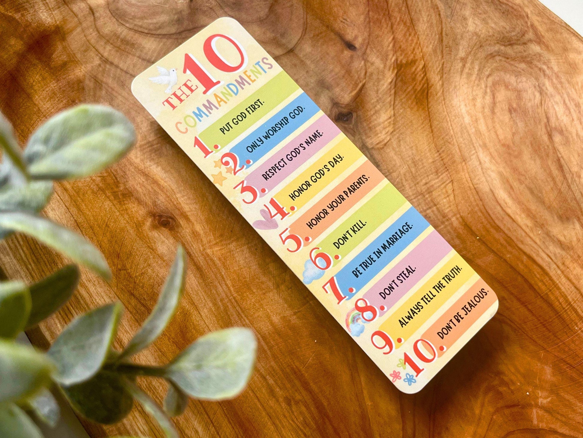 Christian Kids' Bookmark | Ten Commandments | Catholic Gift | Bookmark for Bible