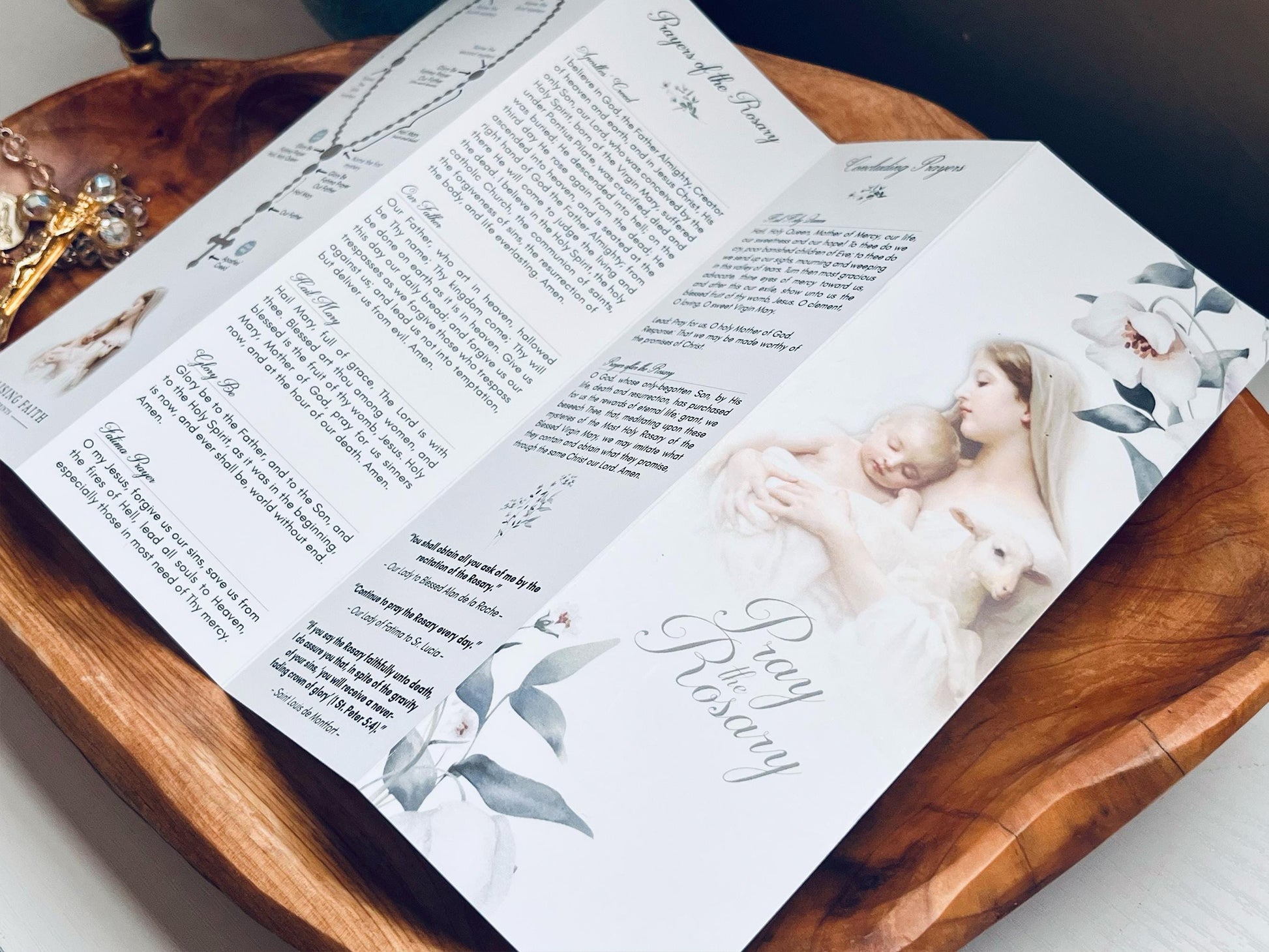 Pray the Rosary Companion Pamphlet | Rosary Helper | Catholic | Catholic Rosary | Rosary Mysteries | Catholic Gift | Lent | Easter Gift