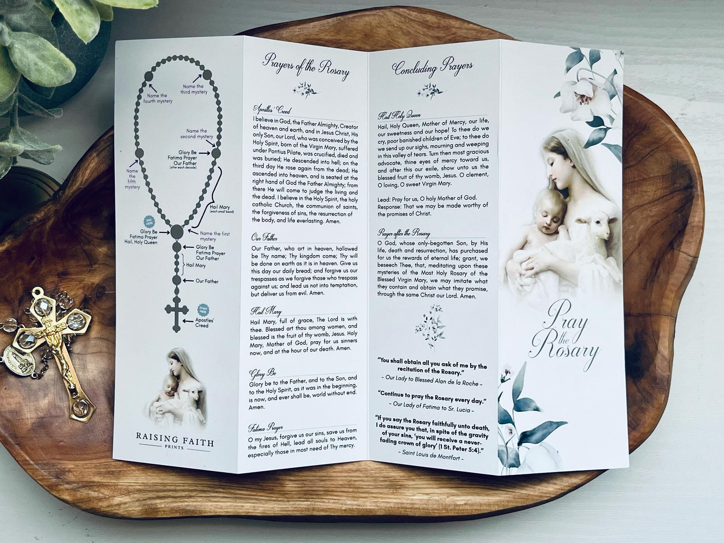Pray the Rosary Companion Pamphlet | Rosary Helper | Catholic | Catholic Rosary | Rosary Mysteries | Catholic Gift | Lent | Easter Gift