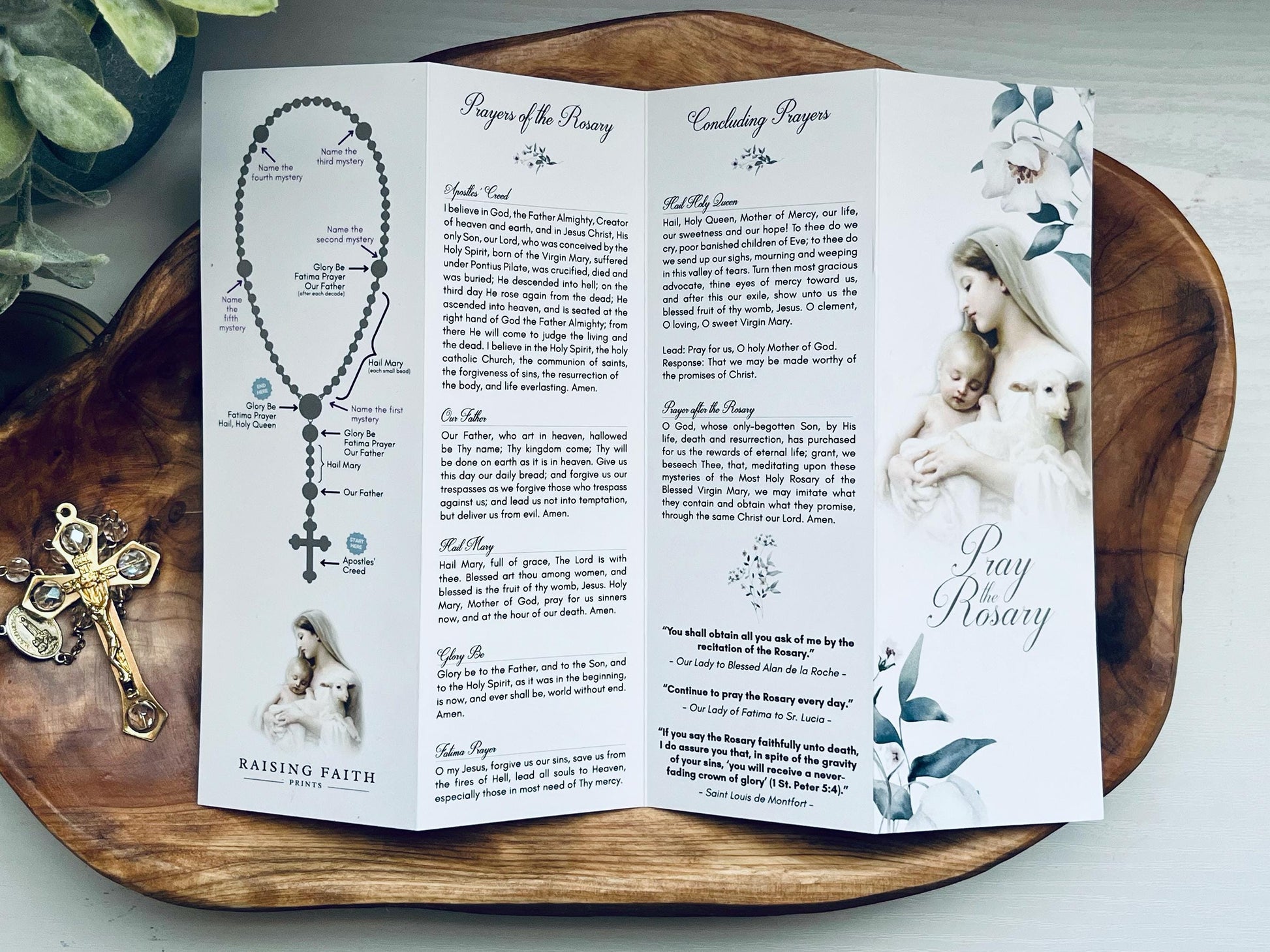 Pray the Rosary Companion Pamphlet | Rosary Helper | Catholic | Catholic Rosary | Rosary Mysteries | Catholic Gift | Lent | Easter Gift