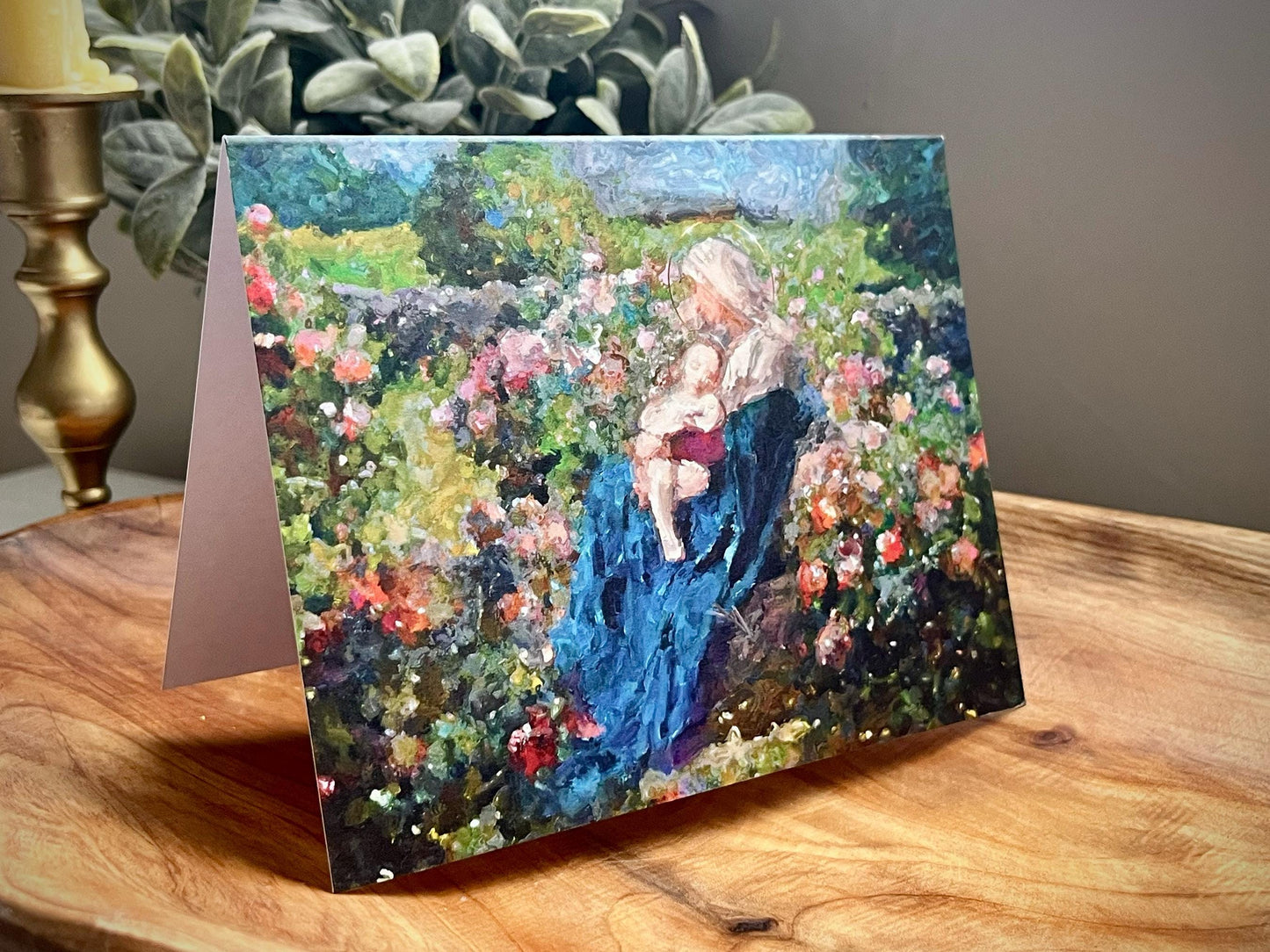Our Lady Among the Flowers Greeting Cards | Catholic Greeting Cards | Catholic Gifts | Marian Gifts | Catholic Blank Notecards