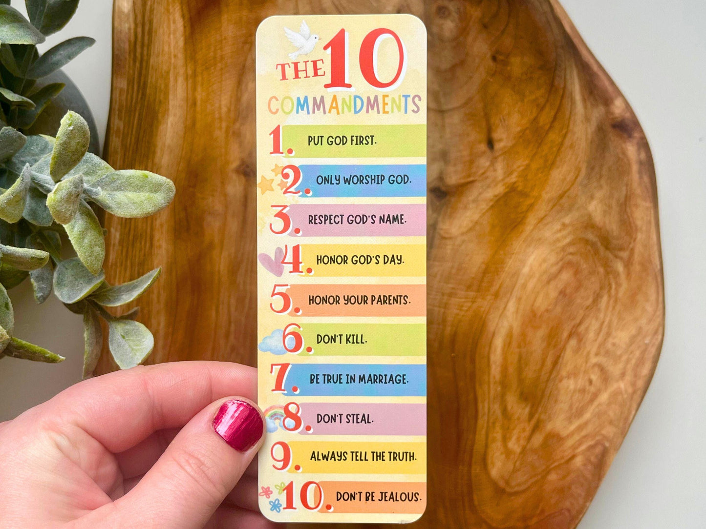 Christian Kids' Bookmark | Ten Commandments | Catholic Gift | Bookmark for Bible