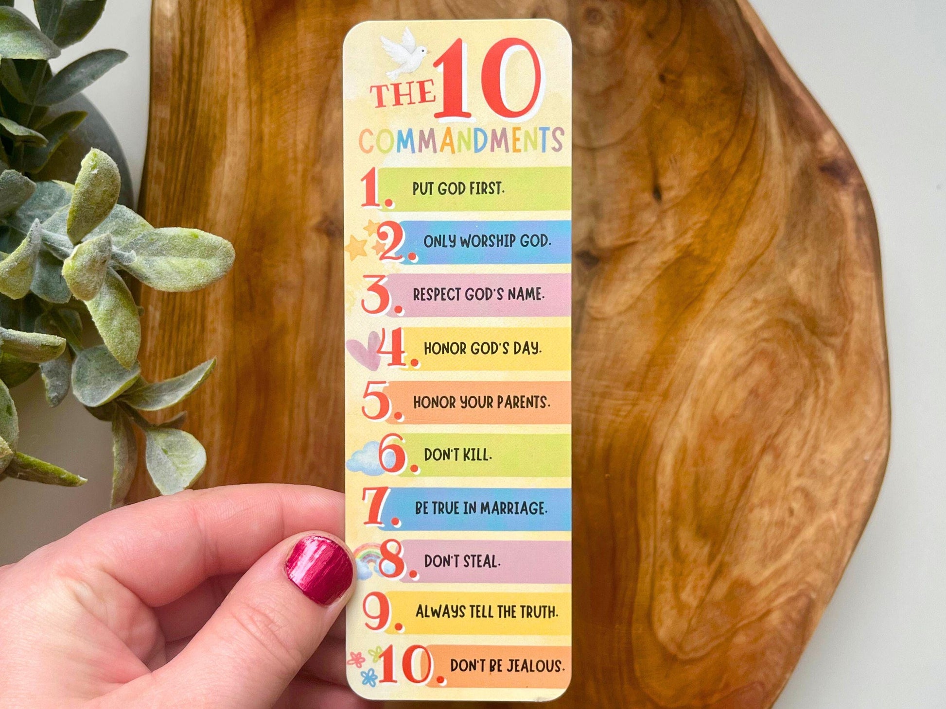 Christian Kids' Bookmark | Ten Commandments | Catholic Gift | Bookmark for Bible