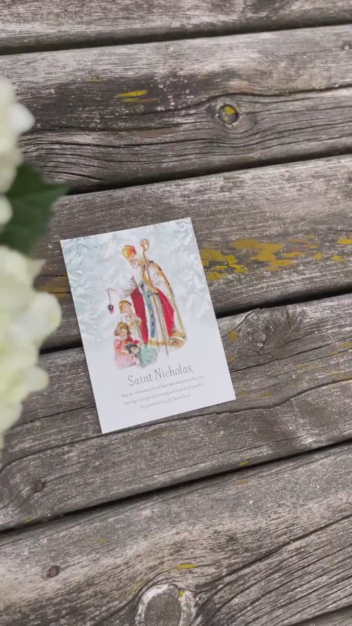 St. Nicholas Print | Catholic Artwork | Catholic Christmas | St. Nicholas Prayer | Catholic Gift | Catholic Christmas Gift