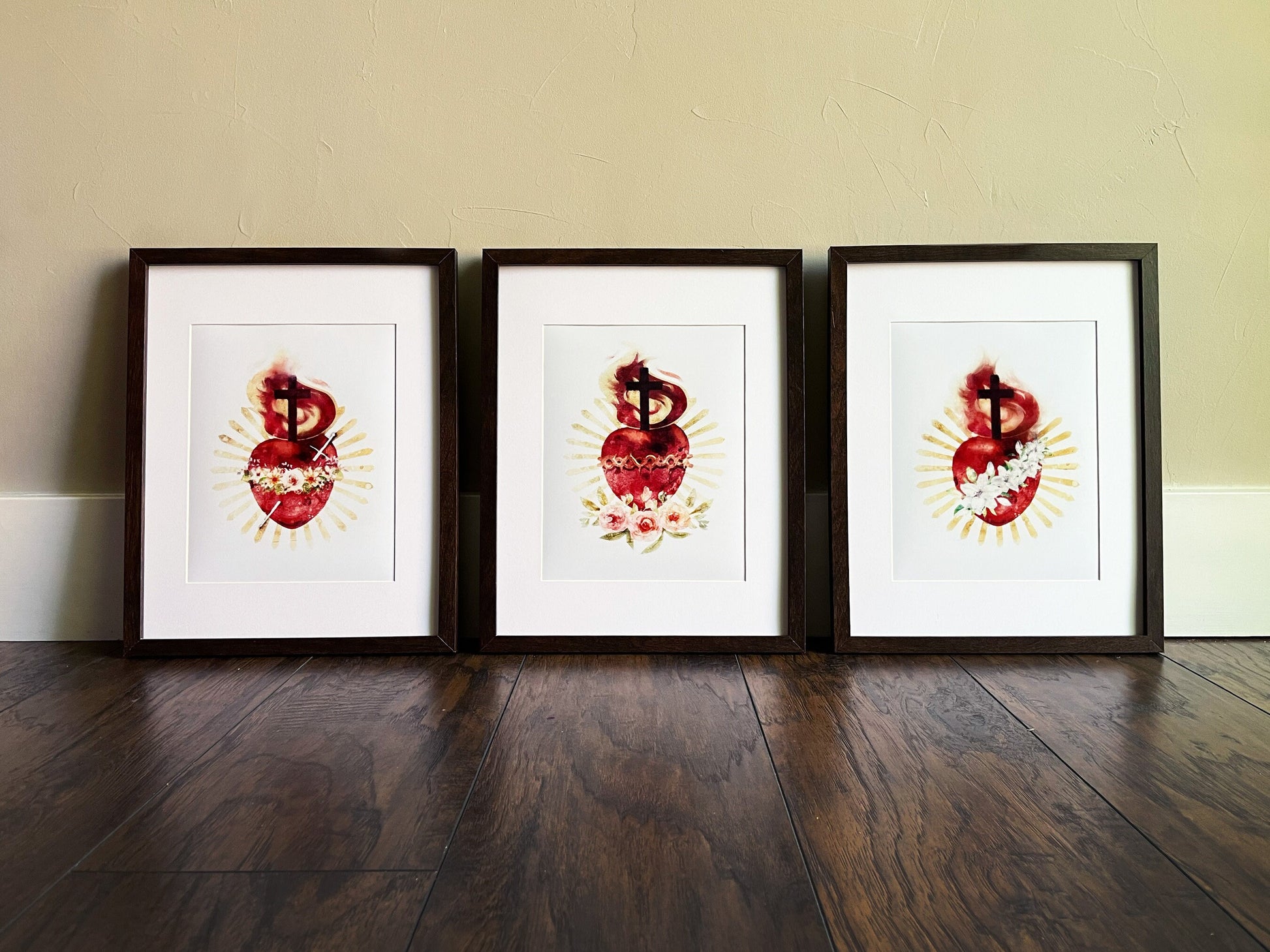 Hearts of the Holy Family 8x10 Print | Catholic Artwork | Holy Family | Catholic Baptism Gift | Catholic Confirmation Gift | Godparent Gift