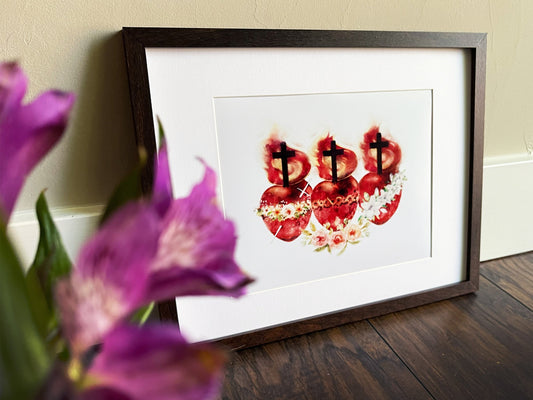 Hearts of the Holy Family Print