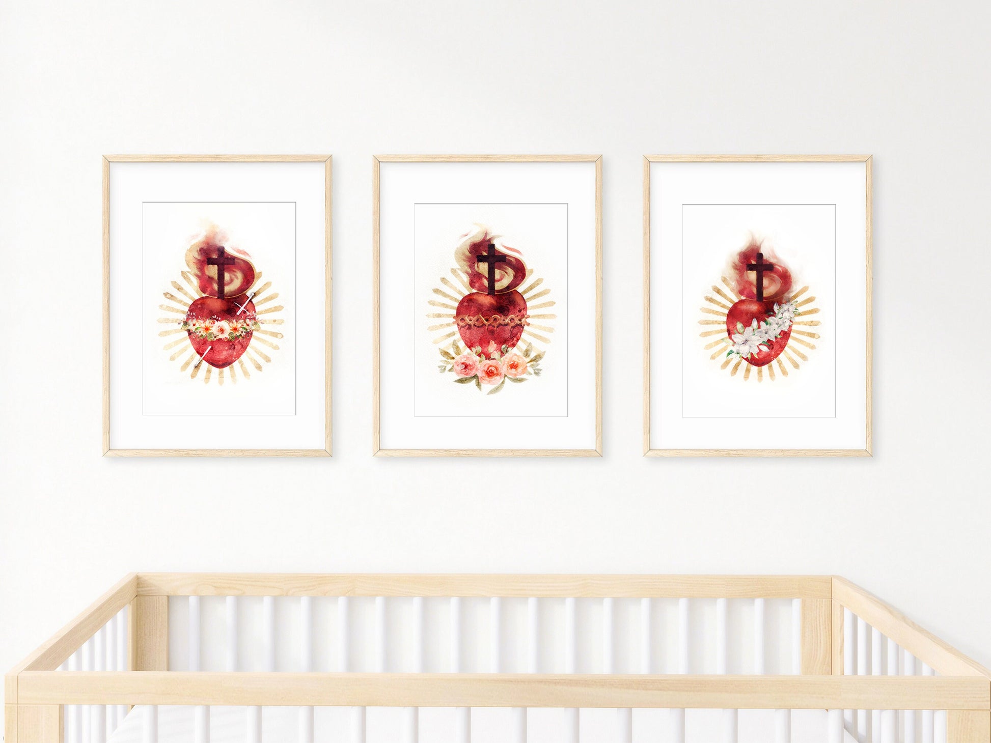 Hearts of the Holy Family 8x10 Print | Catholic Artwork | Holy Family | Catholic Baptism Gift | Catholic Confirmation Gift | Godparent Gift