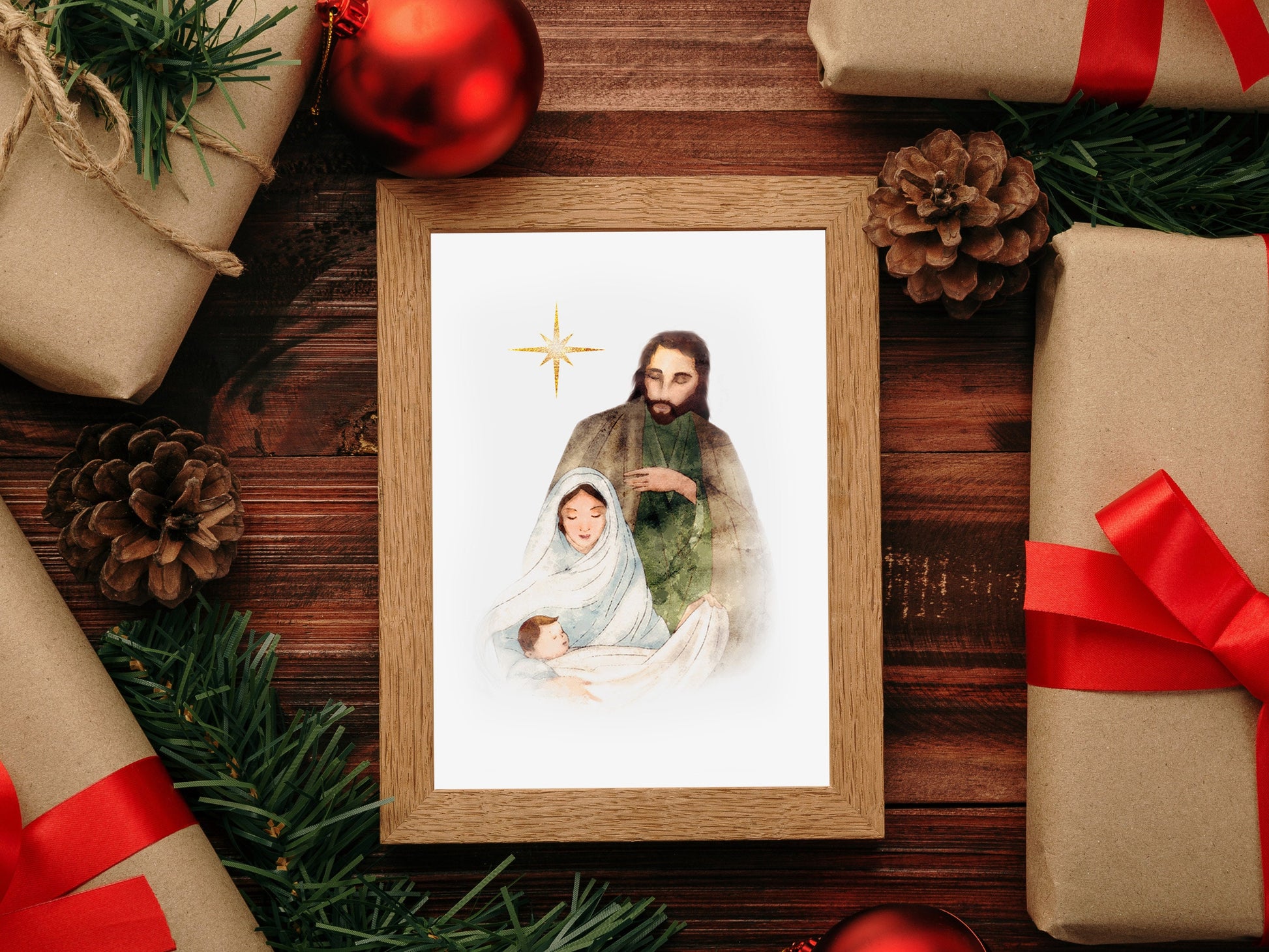 Holy Family Print | Nativity | Christmas Gift | Christmas Print | Catholic Art | Catholic Artwork | Catholic Christmas Gift | Christian Gift