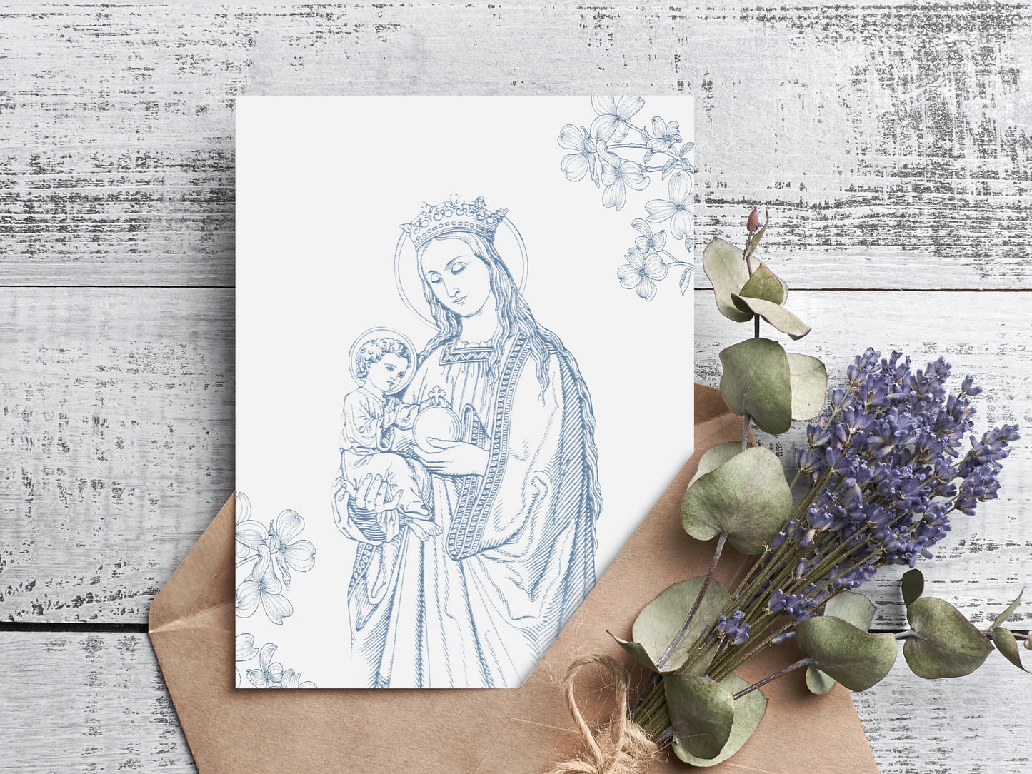 Our Blessed Mother and the Child Jesus Print | Virgin Mary | Catholic | Catholic Print | Catholic Gift | Catholic Wedding Gift | Our Lady