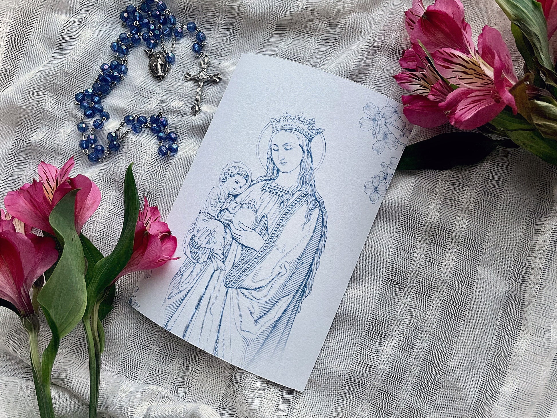 Our Blessed Mother and the Child Jesus Print | Virgin Mary | Catholic | Catholic Print | Catholic Gift | Catholic Wedding Gift | Our Lady