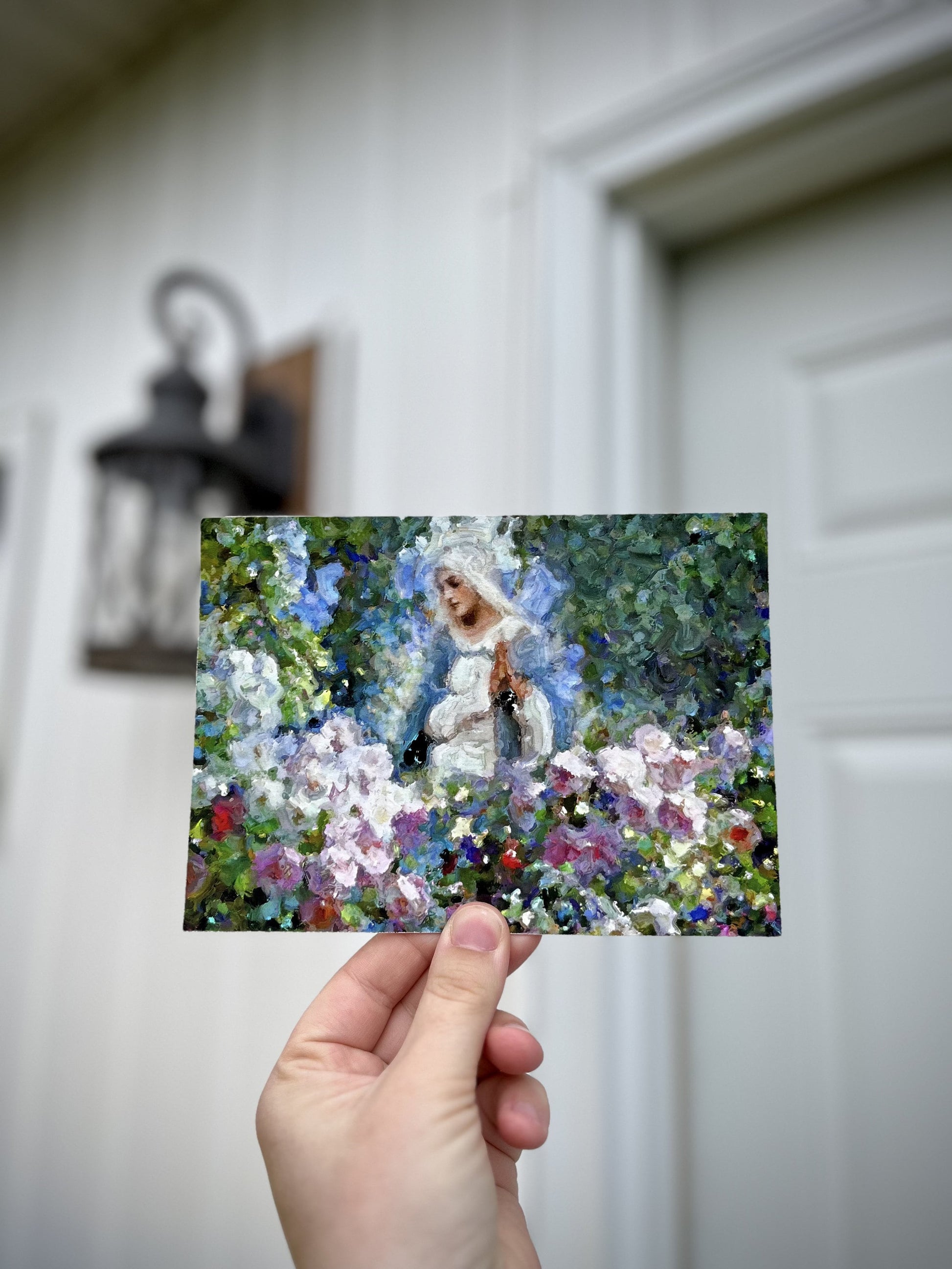 Our Lady Among the Flowers Print