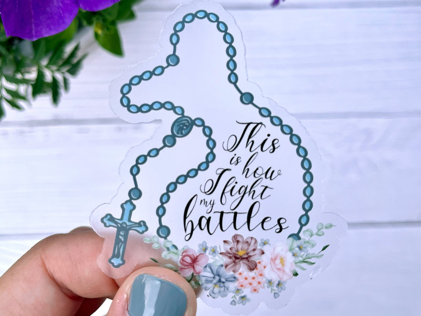 Rosary Sticker | Catholic Sticker | Catholic Gift | Godparent Gift | Catholic Wedding Favor | Catholic Kids Gift | Rosary