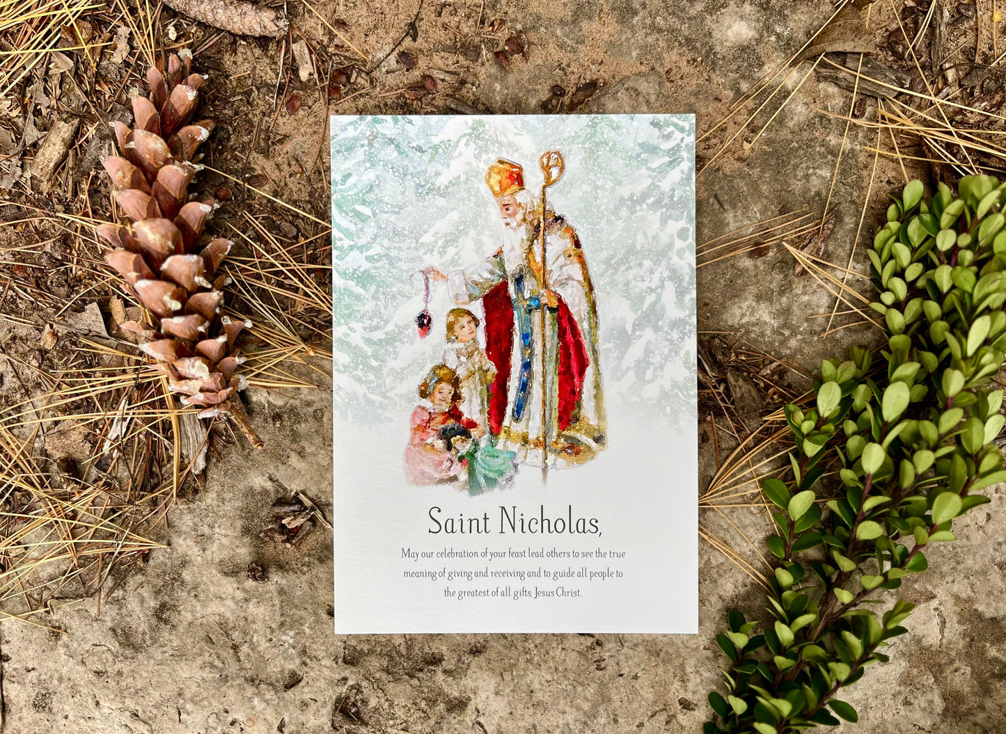 St. Nicholas Print | Catholic Artwork | Catholic Christmas | St. Nicholas Prayer | Catholic Gift | Catholic Christmas Gift