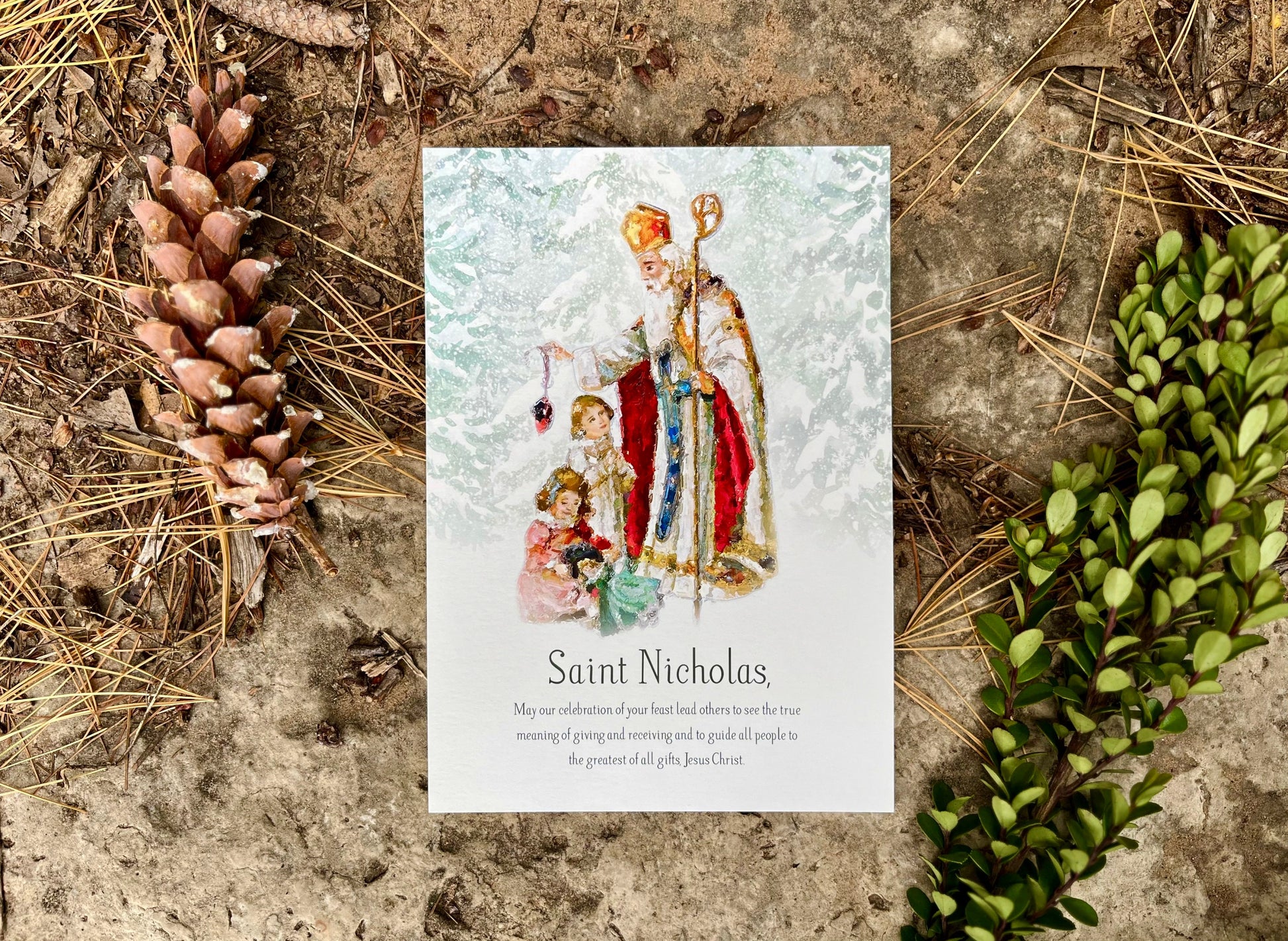 St. Nicholas Print | Catholic Artwork | Catholic Christmas | St. Nicholas Prayer | Catholic Gift | Catholic Christmas Gift