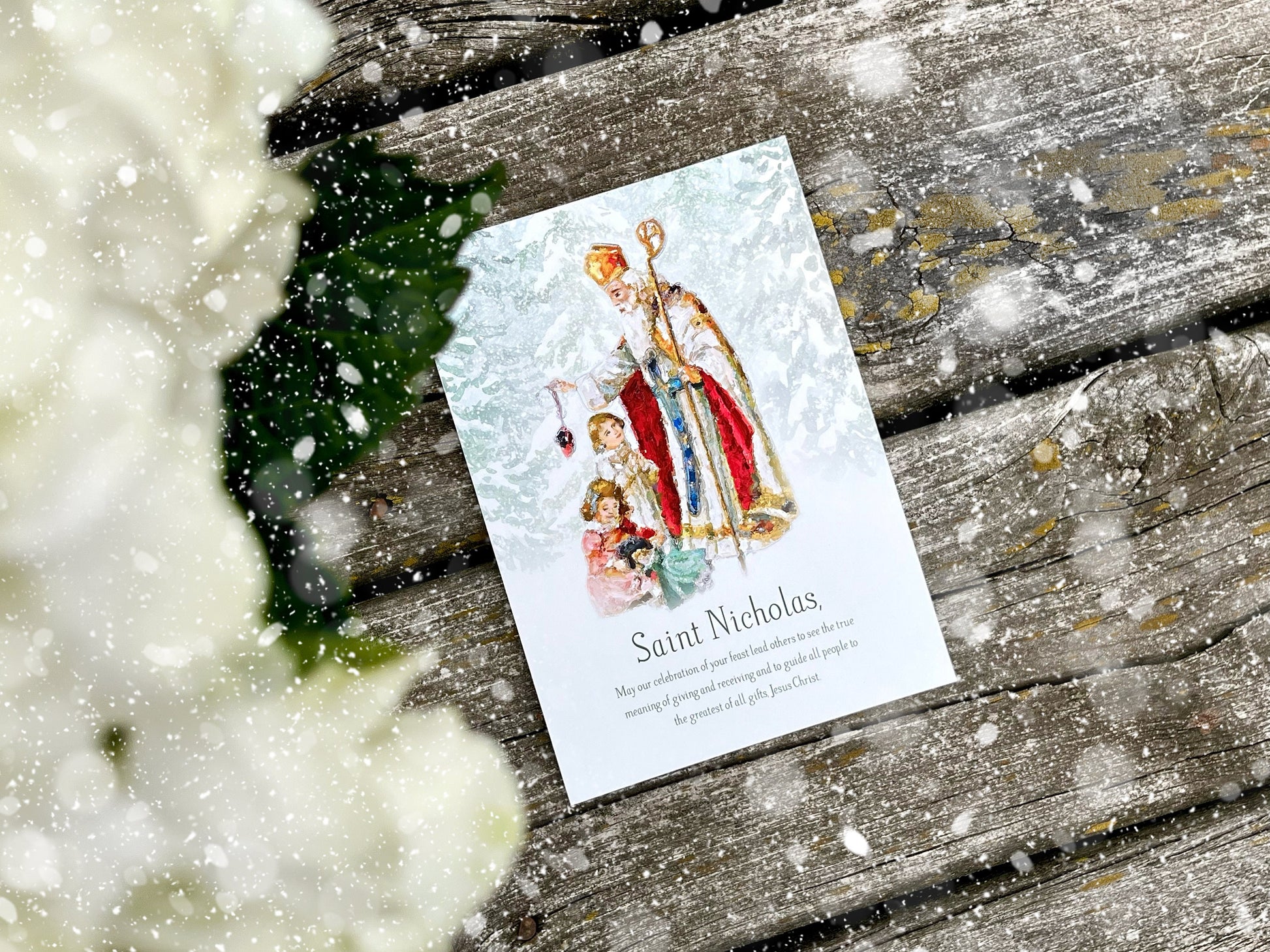 St. Nicholas Print | Catholic Artwork | Catholic Christmas | St. Nicholas Prayer | Catholic Gift | Catholic Christmas Gift