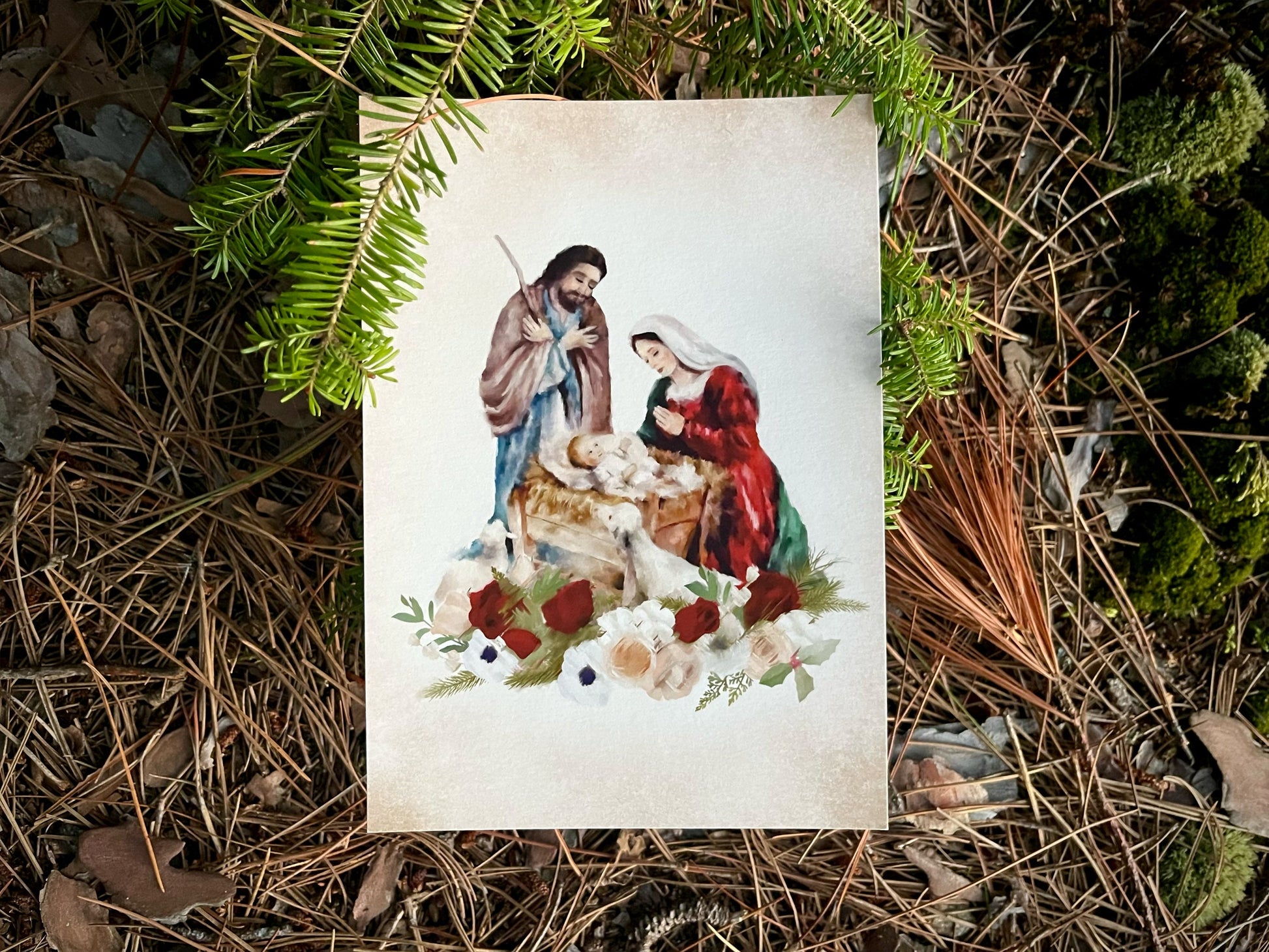 Nativity Print | Catholic Artwork | Catholic Christmas | Nativity Scene | Catholic Gift | Catholic Christmas Decor | Holy Family Print