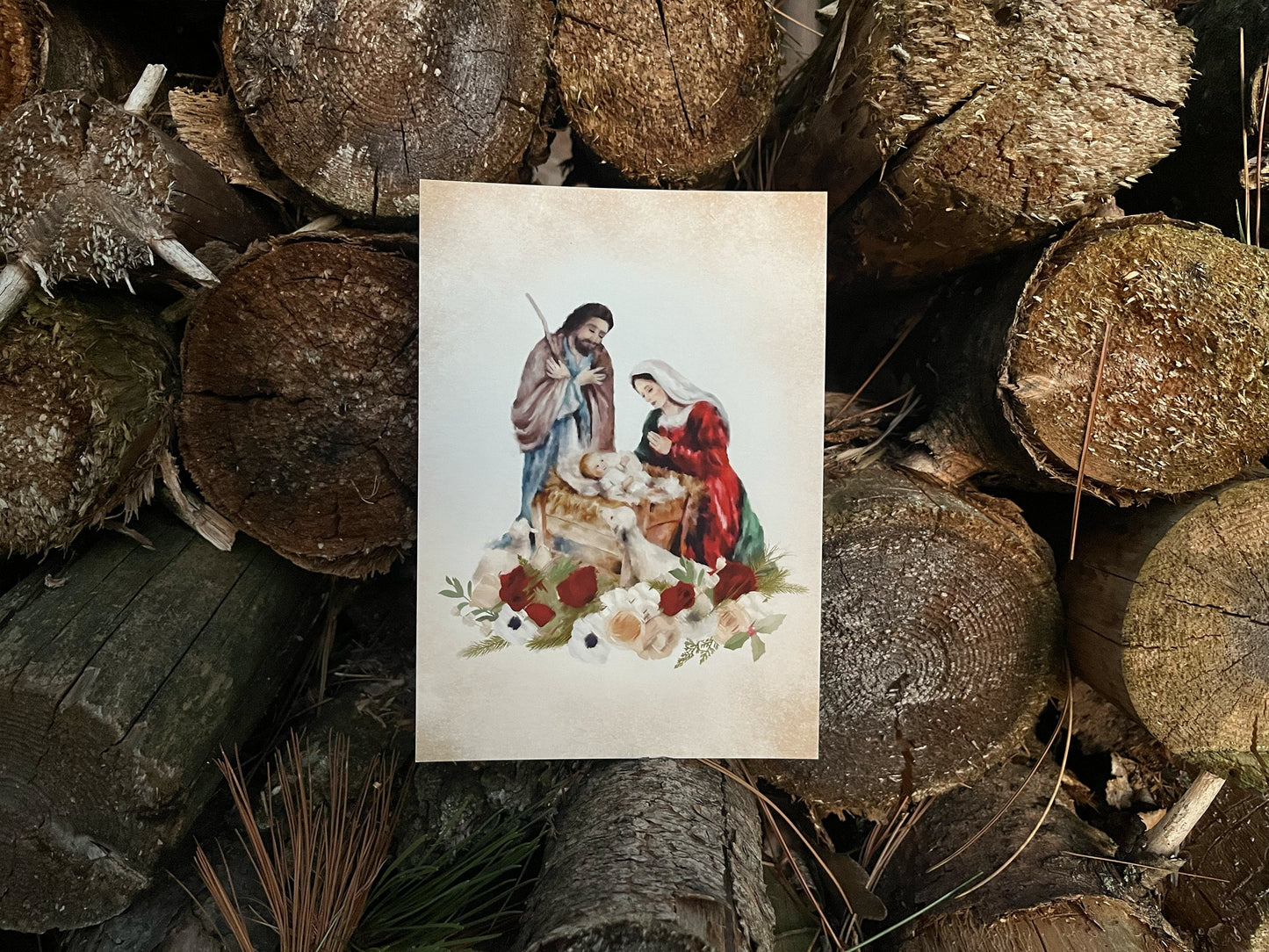 Nativity Print | Catholic Artwork | Catholic Christmas | Nativity Scene | Catholic Gift | Catholic Christmas Decor | Holy Family Print