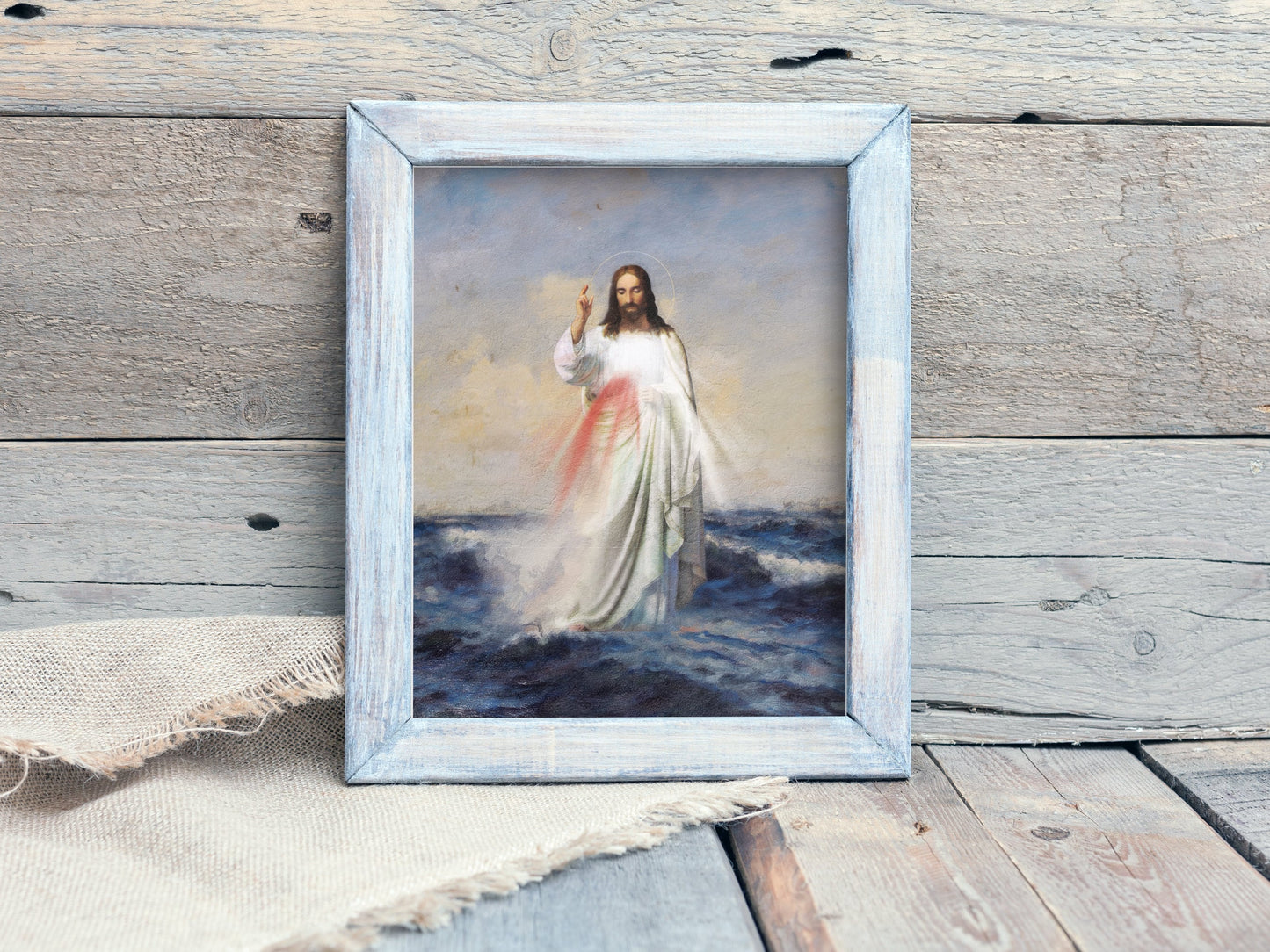 Ocean of Mercy Print | Catholic Artwork | Divine Mercy | Jesus | Catholic Gift | Catholic Godparent Gift | Christian Art | Christian Gift