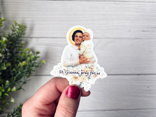 St. Gianna Molla Sticker | Catholic Sticker | Catholic Gift | Godparent Gift | Catholic Wedding Favor | Catholic Kids Gift