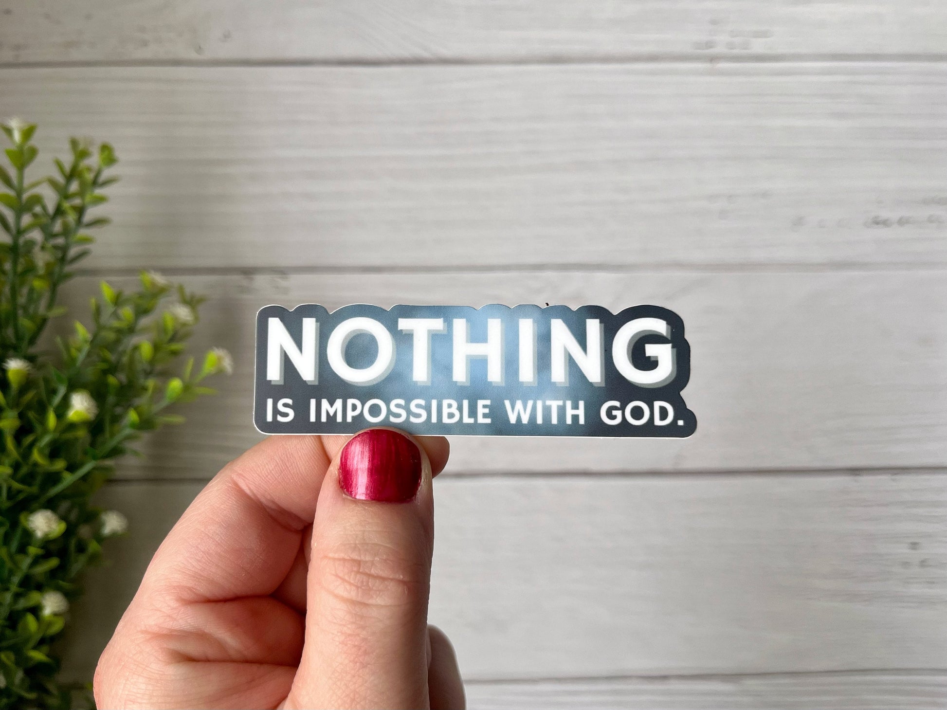 Nothing Is Impossible With God Sticker | Catholic Sticker | Catholic Gift | Godparent Gift | Catholic Wedding Favor | Catholic Men's Gift